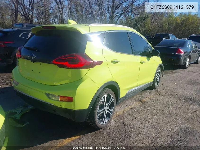 2019 Chevrolet Bolt Ev Premier VIN: 1G1FZ6S09K4121579 Lot: 40818358