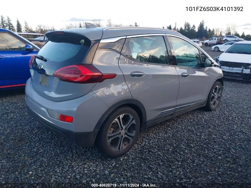 2019 Chevrolet Bolt Ev Premier VIN: 1G1FZ6S03K4101392 Lot: 40820719