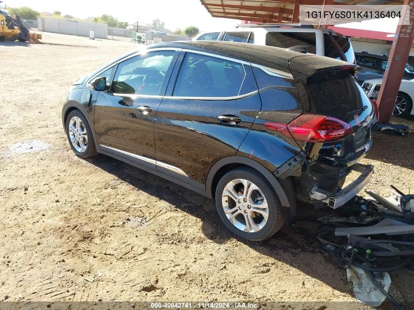 2019 Chevrolet Bolt Ev Lt VIN: 1G1FY6S01K4136404 Lot: 40842741