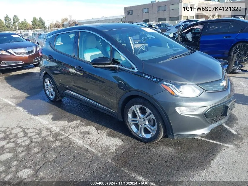 2019 Chevrolet Bolt Ev Lt VIN: 1G1FW6S07K4121329 Lot: 40857924