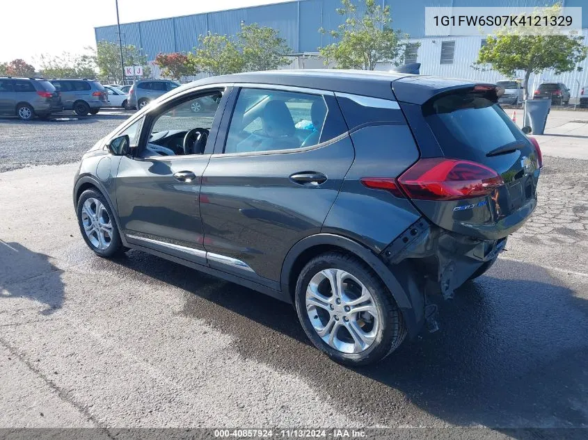 2019 Chevrolet Bolt Ev Lt VIN: 1G1FW6S07K4121329 Lot: 40857924