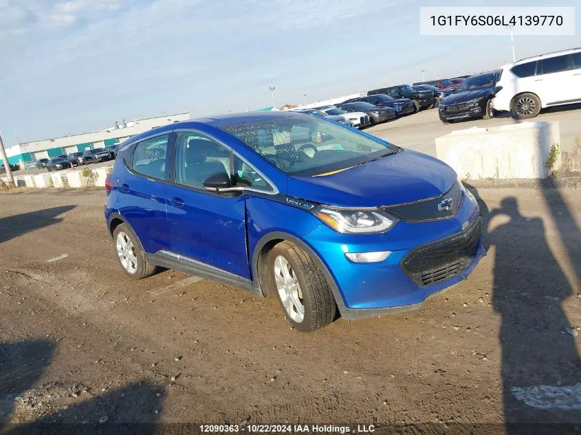 2020 Chevrolet Bolt Ev VIN: 1G1FY6S06L4139770 Lot: 12090363