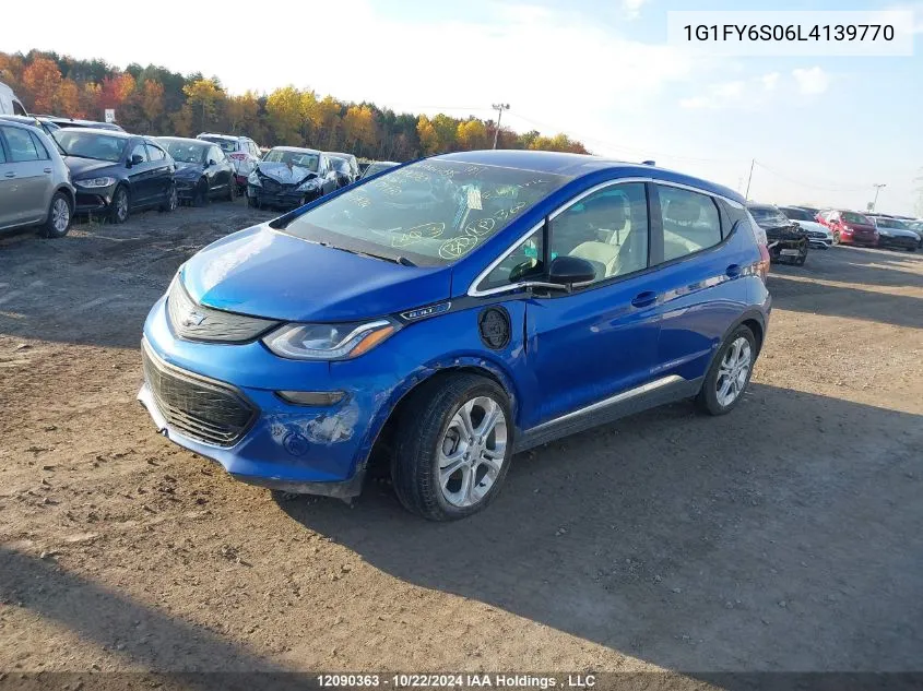 2020 Chevrolet Bolt Ev VIN: 1G1FY6S06L4139770 Lot: 12090363