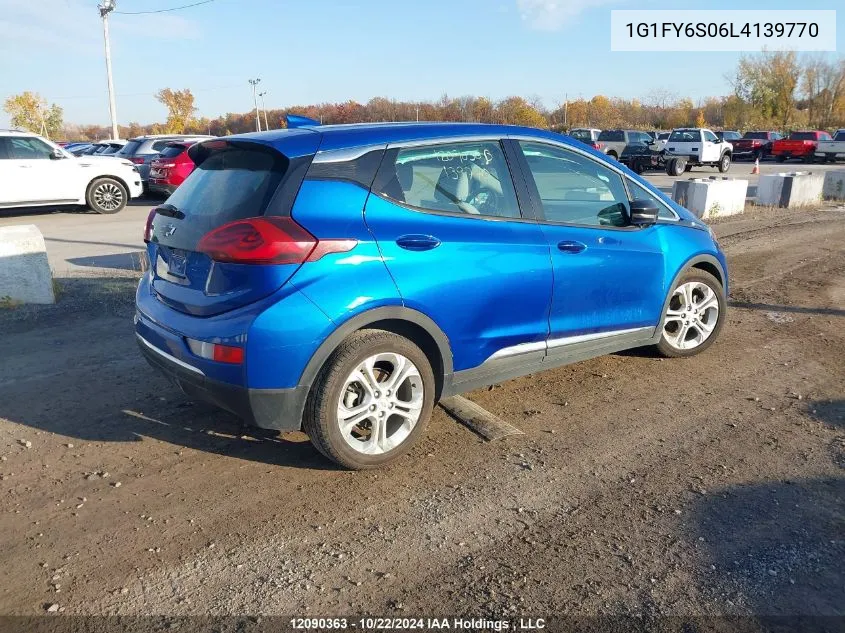 2020 Chevrolet Bolt Ev VIN: 1G1FY6S06L4139770 Lot: 12090363