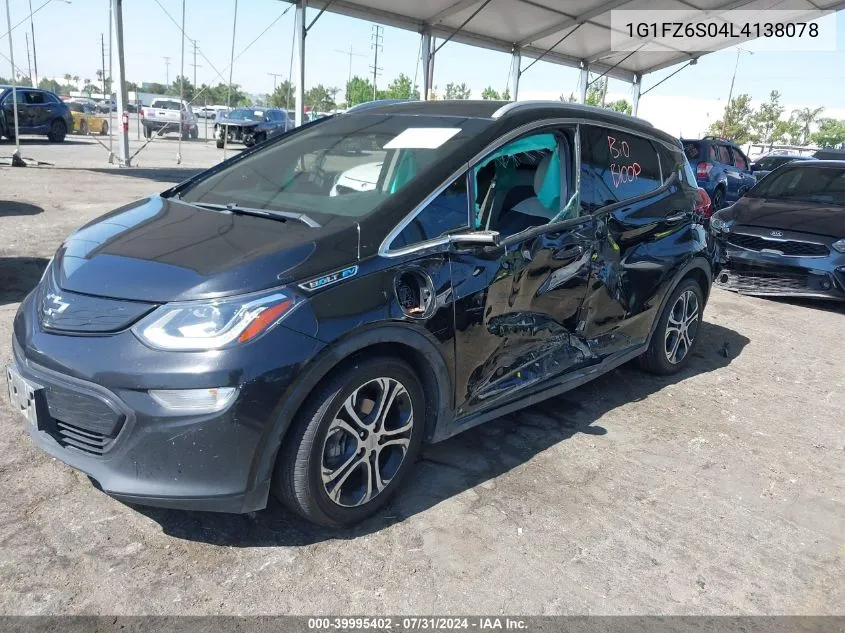 2020 Chevrolet Bolt Ev Fwd Premier VIN: 1G1FZ6S04L4138078 Lot: 39995402