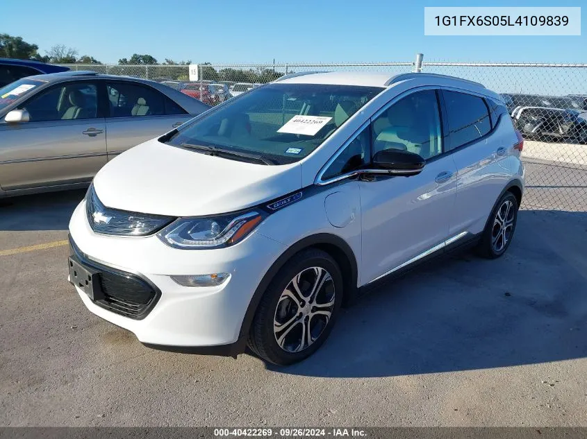 2020 Chevrolet Bolt Ev Fwd Premier VIN: 1G1FX6S05L4109839 Lot: 40422269