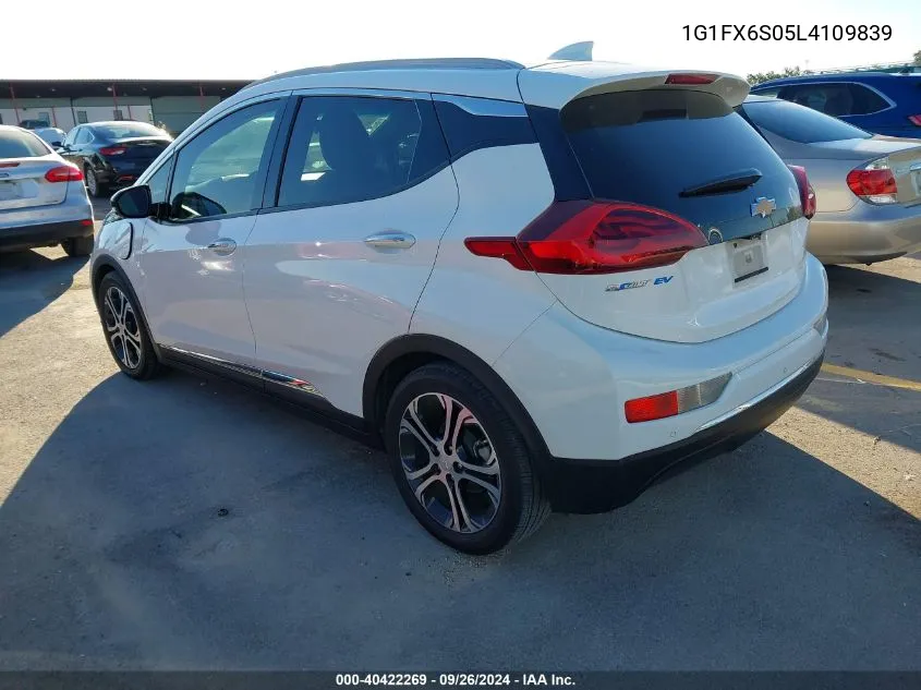 2020 Chevrolet Bolt Ev Fwd Premier VIN: 1G1FX6S05L4109839 Lot: 40422269