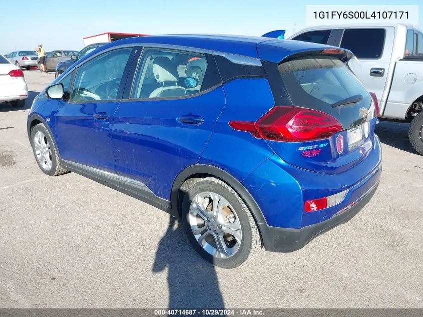 2020 Chevrolet Bolt Ev Fwd Lt VIN: 1G1FY6S00L4107171 Lot: 40714687