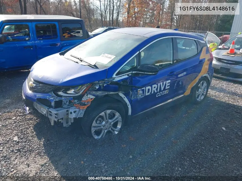 2020 Chevrolet Bolt Ev Fwd Lt VIN: 1G1FY6S08L4148616 Lot: 40750480