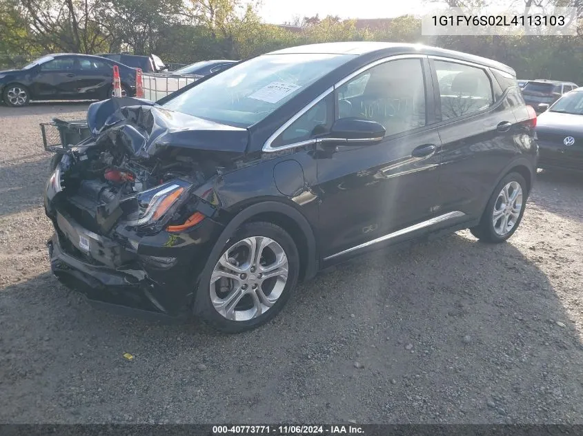 2020 Chevrolet Bolt Ev Fwd Lt VIN: 1G1FY6S02L4113103 Lot: 40773771