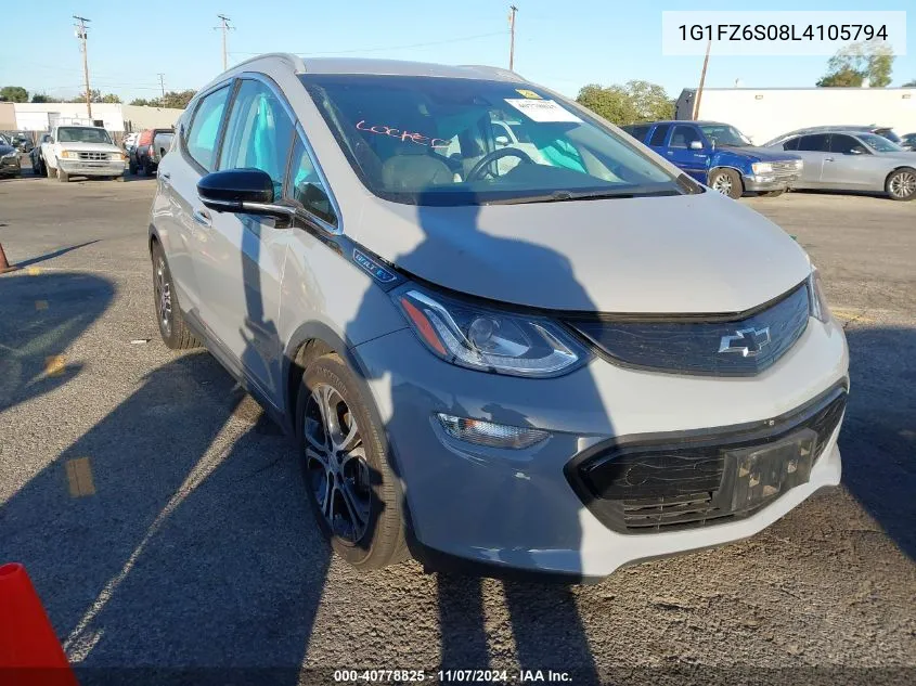 2020 Chevrolet Bolt Ev Fwd Premier VIN: 1G1FZ6S08L4105794 Lot: 40778825