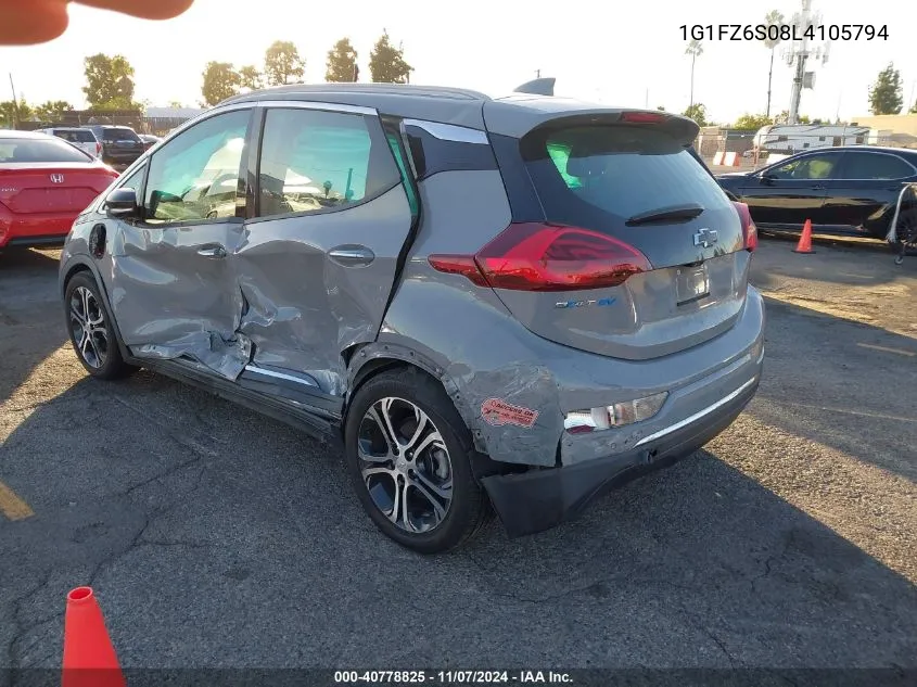 2020 Chevrolet Bolt Ev Fwd Premier VIN: 1G1FZ6S08L4105794 Lot: 40778825