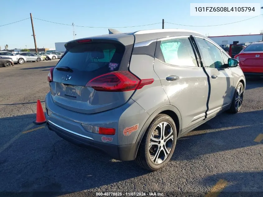 2020 Chevrolet Bolt Ev Fwd Premier VIN: 1G1FZ6S08L4105794 Lot: 40778825