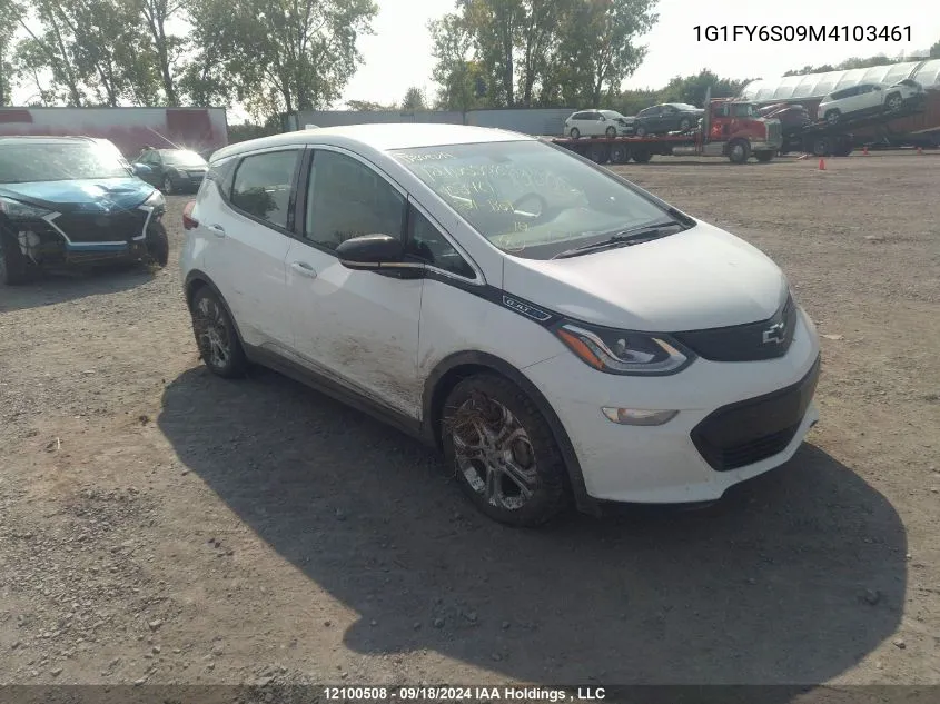 2021 Chevrolet Bolt Ev VIN: 1G1FY6S09M4103461 Lot: 12100508