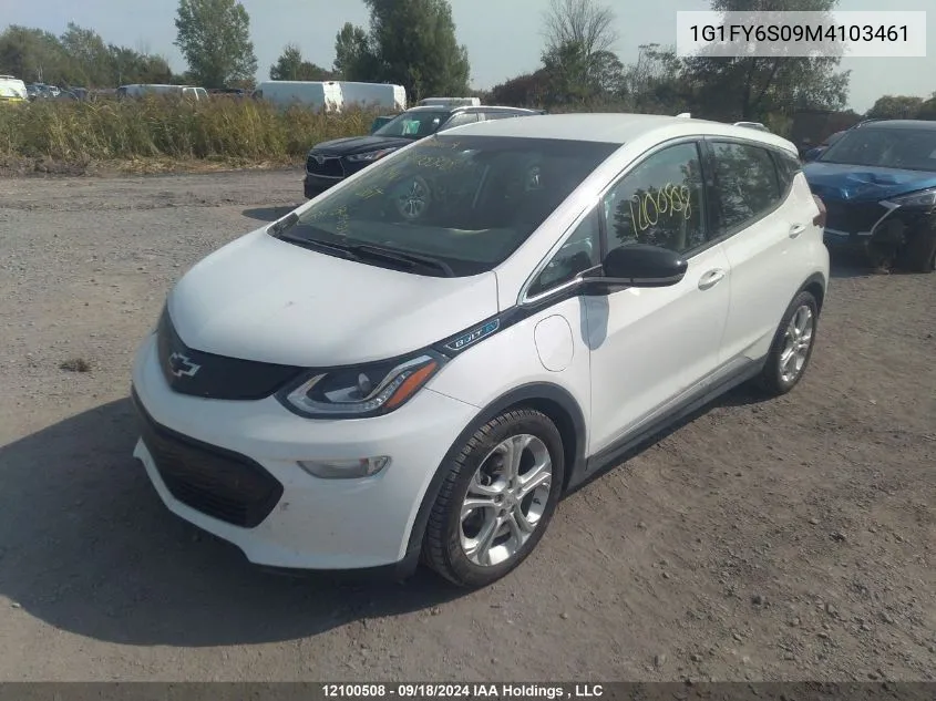 2021 Chevrolet Bolt Ev VIN: 1G1FY6S09M4103461 Lot: 12100508