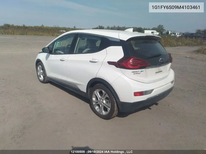 2021 Chevrolet Bolt Ev VIN: 1G1FY6S09M4103461 Lot: 12100508