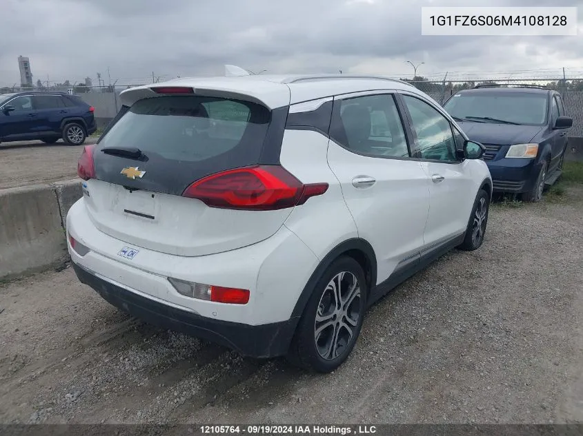 2021 Chevrolet Bolt Ev Premier VIN: 1G1FZ6S06M4108128 Lot: 12105764