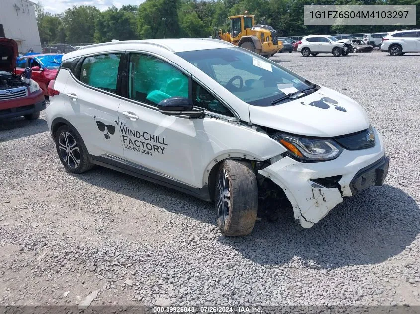 2021 Chevrolet Bolt Ev Fwd Premier VIN: 1G1FZ6S04M4103297 Lot: 39926043