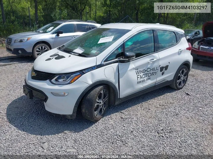 2021 Chevrolet Bolt Ev Fwd Premier VIN: 1G1FZ6S04M4103297 Lot: 39926043