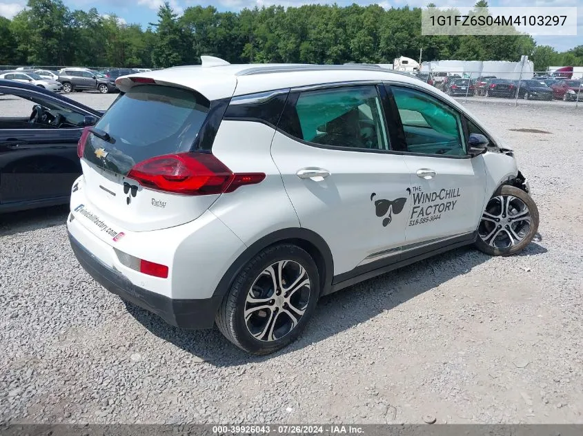 2021 Chevrolet Bolt Ev Fwd Premier VIN: 1G1FZ6S04M4103297 Lot: 39926043