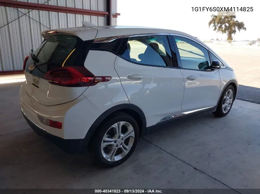 2021 Chevrolet Bolt Ev Fwd Lt VIN: 1G1FY6S0XM4114825 Lot: 40341823