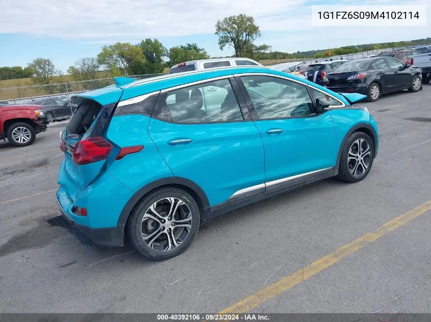 2021 Chevrolet Bolt Ev Fwd Premier VIN: 1G1FZ6S09M4102114 Lot: 40392106