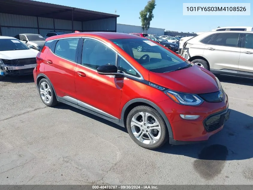 2021 Chevrolet Bolt Ev Fwd Lt VIN: 1G1FY6S03M4108526 Lot: 40473787