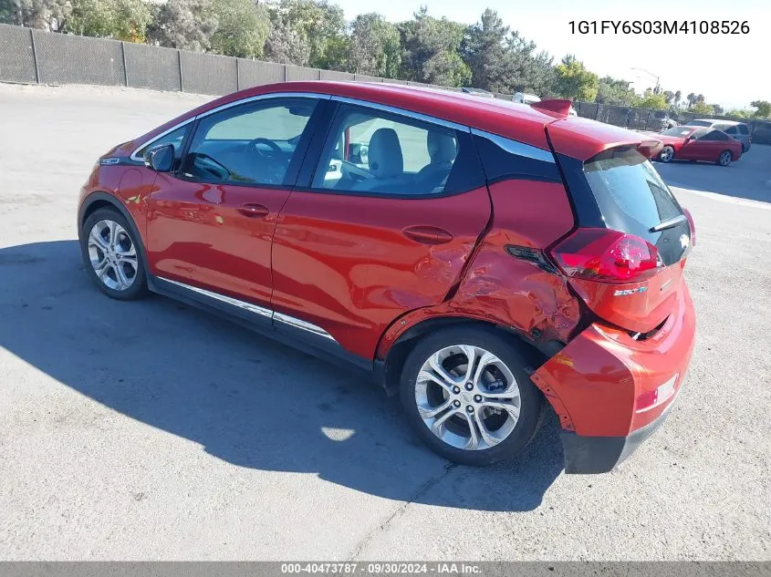 2021 Chevrolet Bolt Ev Fwd Lt VIN: 1G1FY6S03M4108526 Lot: 40473787