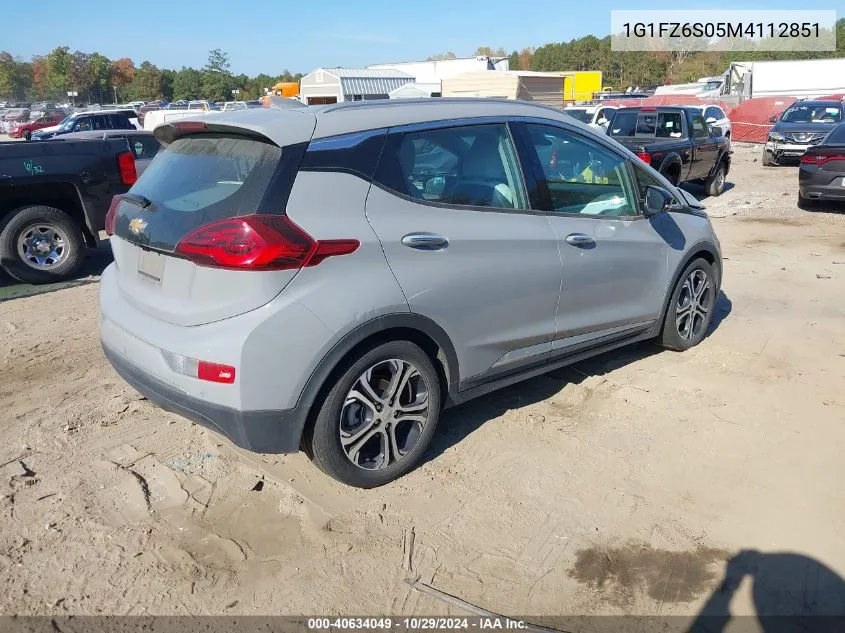 2021 Chevrolet Bolt Ev Fwd Premier VIN: 1G1FZ6S05M4112851 Lot: 40634049