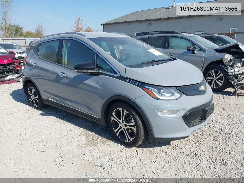 2021 Chevrolet Bolt Ev Fwd Premier VIN: 1G1FZ6S00M4113566 Lot: 40658017