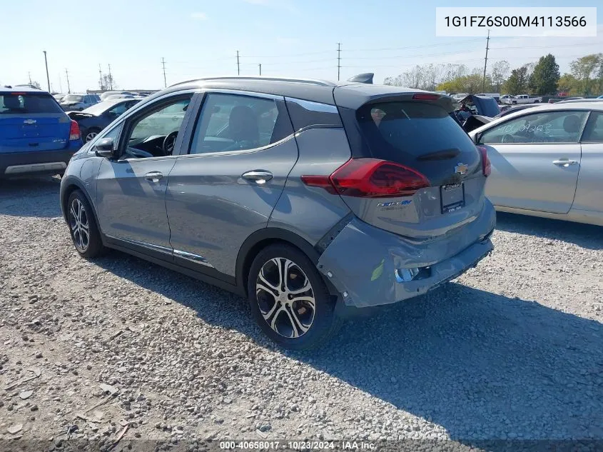 2021 Chevrolet Bolt Ev Fwd Premier VIN: 1G1FZ6S00M4113566 Lot: 40658017