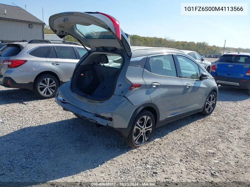 2021 Chevrolet Bolt Ev Fwd Premier VIN: 1G1FZ6S00M4113566 Lot: 40658017