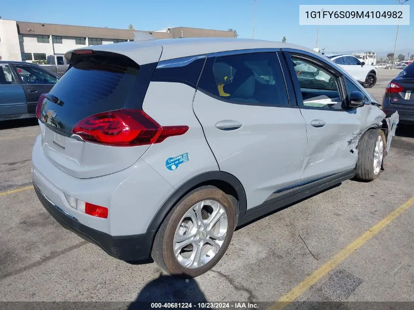 2021 Chevrolet Bolt Ev Fwd Lt VIN: 1G1FY6S09M4104982 Lot: 40681224