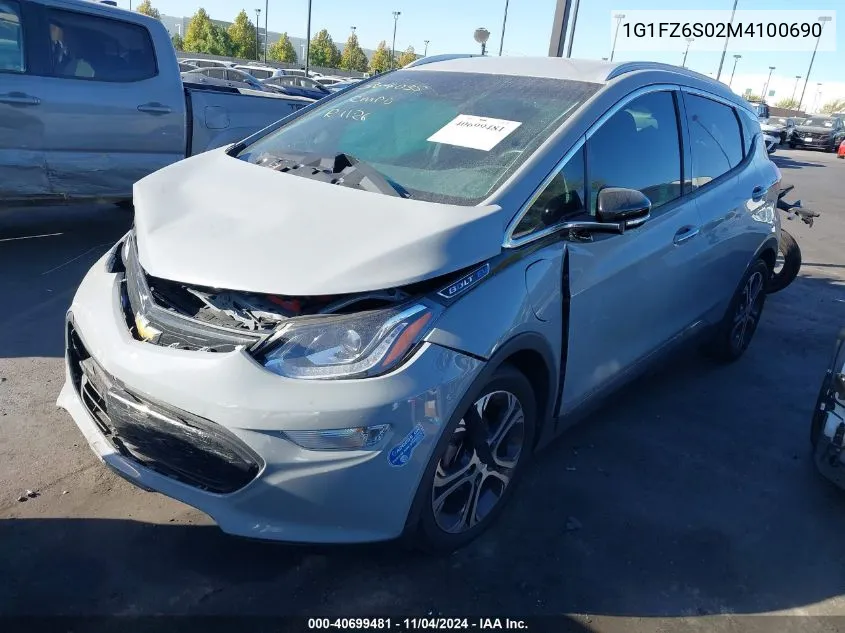 2021 Chevrolet Bolt Ev Fwd Premier VIN: 1G1FZ6S02M4100690 Lot: 40699481