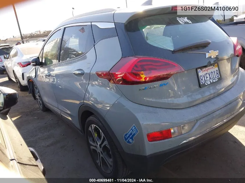 2021 Chevrolet Bolt Ev Fwd Premier VIN: 1G1FZ6S02M4100690 Lot: 40699481