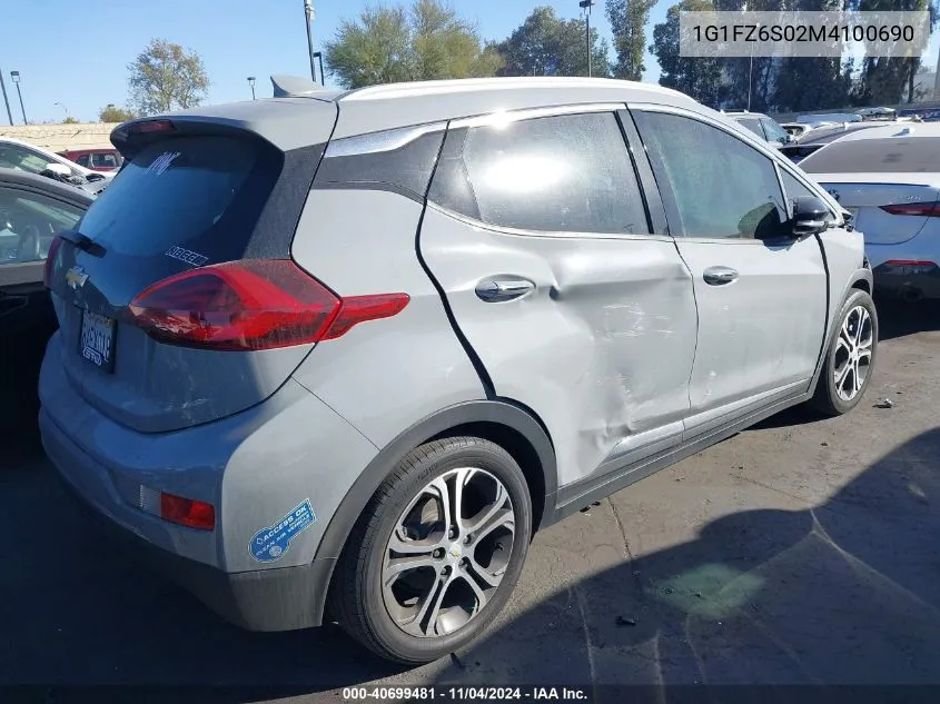 2021 Chevrolet Bolt Ev Fwd Premier VIN: 1G1FZ6S02M4100690 Lot: 40699481