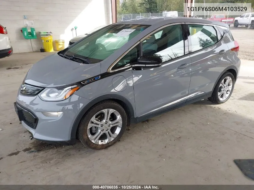 2021 Chevrolet Bolt Ev Fwd Lt VIN: 1G1FY6S06M4103529 Lot: 40706035