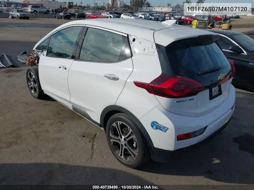 1G1FZ6S07M4107120 2021 Chevrolet Bolt Ev Fwd Premier