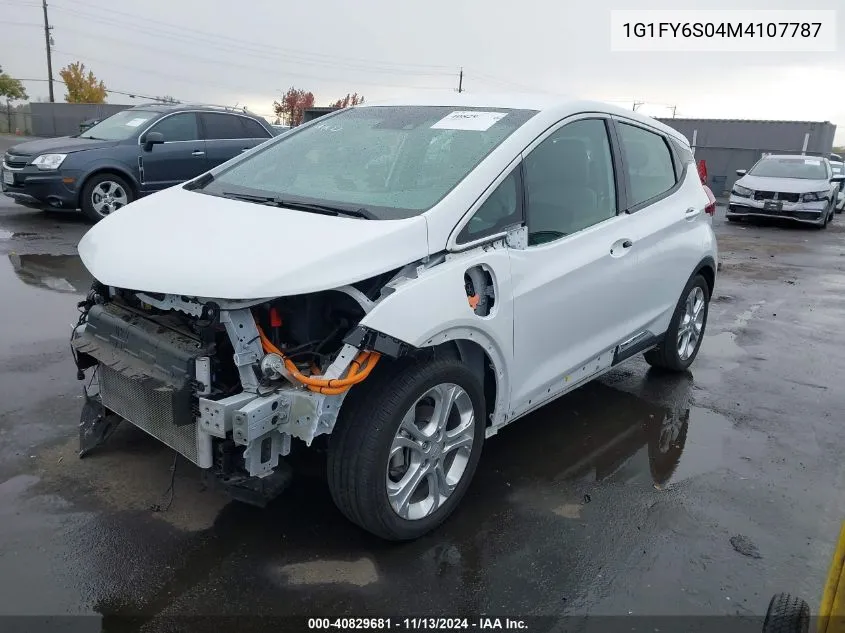 2021 Chevrolet Bolt Ev Fwd Lt VIN: 1G1FY6S04M4107787 Lot: 40829681