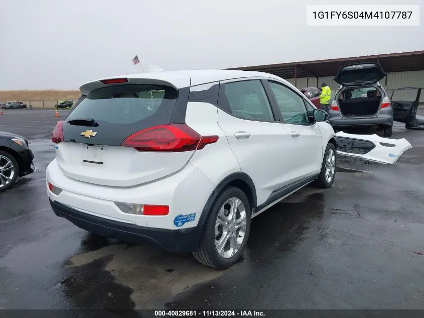 2021 Chevrolet Bolt Ev Fwd Lt VIN: 1G1FY6S04M4107787 Lot: 40829681