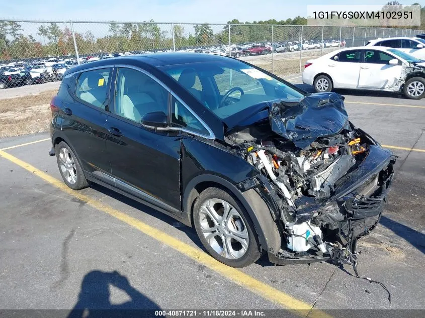 2021 Chevrolet Bolt Ev Lt VIN: 1G1FY6S0XM4102951 Lot: 40871721