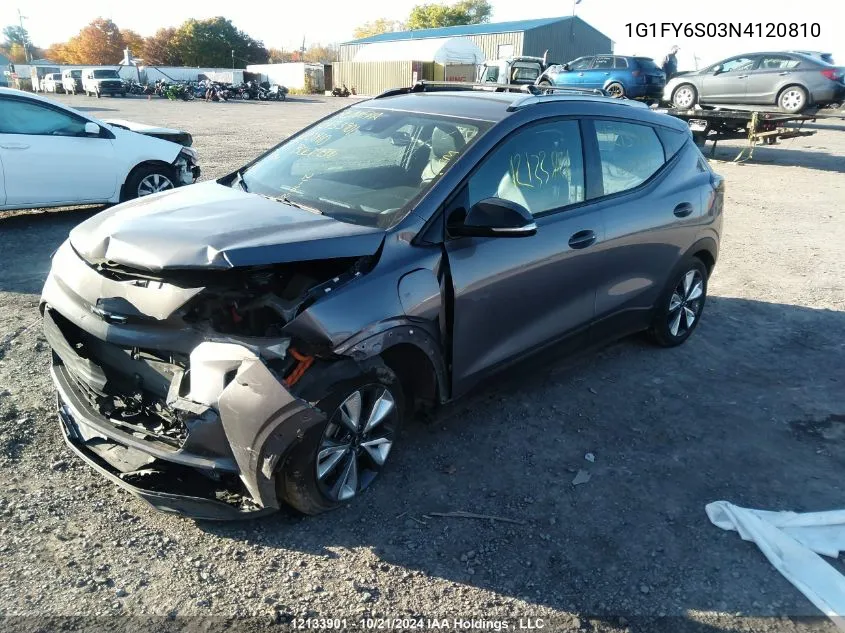 2022 Chevrolet Bolt Euv VIN: 1G1FY6S03N4120810 Lot: 12133901