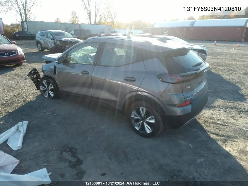 2022 Chevrolet Bolt Euv VIN: 1G1FY6S03N4120810 Lot: 12133901