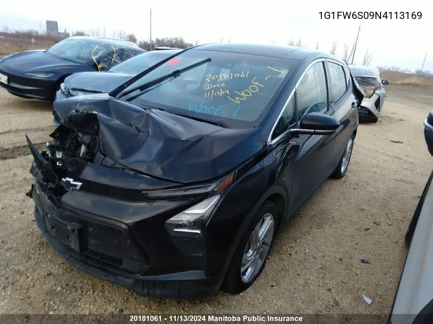 2022 Chevrolet Bolt Lt VIN: 1G1FW6S09N4113169 Lot: 20181061