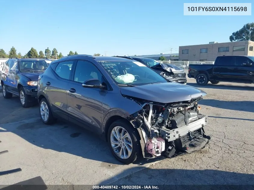 2022 Chevrolet Bolt Euv Fwd Lt VIN: 1G1FY6S0XN4115698 Lot: 40489742