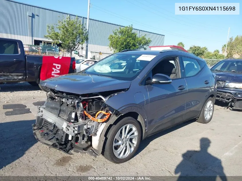 2022 Chevrolet Bolt Euv Fwd Lt VIN: 1G1FY6S0XN4115698 Lot: 40489742