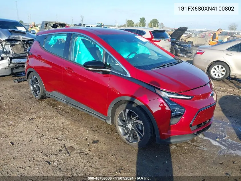 2022 Chevrolet Bolt Ev Fwd 2Lt VIN: 1G1FX6S0XN4100802 Lot: 40786006