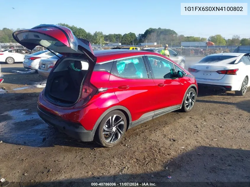 2022 Chevrolet Bolt Ev Fwd 2Lt VIN: 1G1FX6S0XN4100802 Lot: 40786006