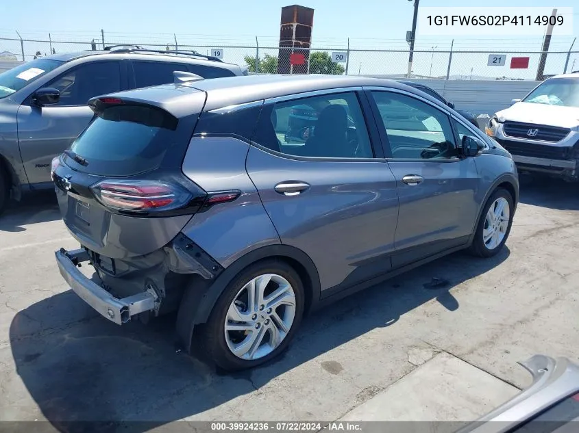 2023 Chevrolet Bolt Ev Fwd 1Lt VIN: 1G1FW6S02P4114909 Lot: 39924236