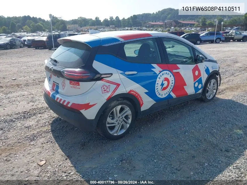 2023 Chevrolet Bolt Ev Fwd 1Lt VIN: 1G1FW6S08P4110511 Lot: 40017796